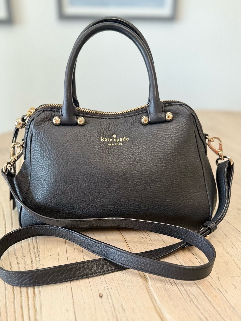 Kate Spade mini black soft leather bag
